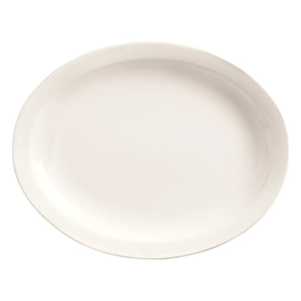 Libbey Porcelana Narrow Rim Oval Platter 11.5" X 9" - Bright White — 1 Per Case
