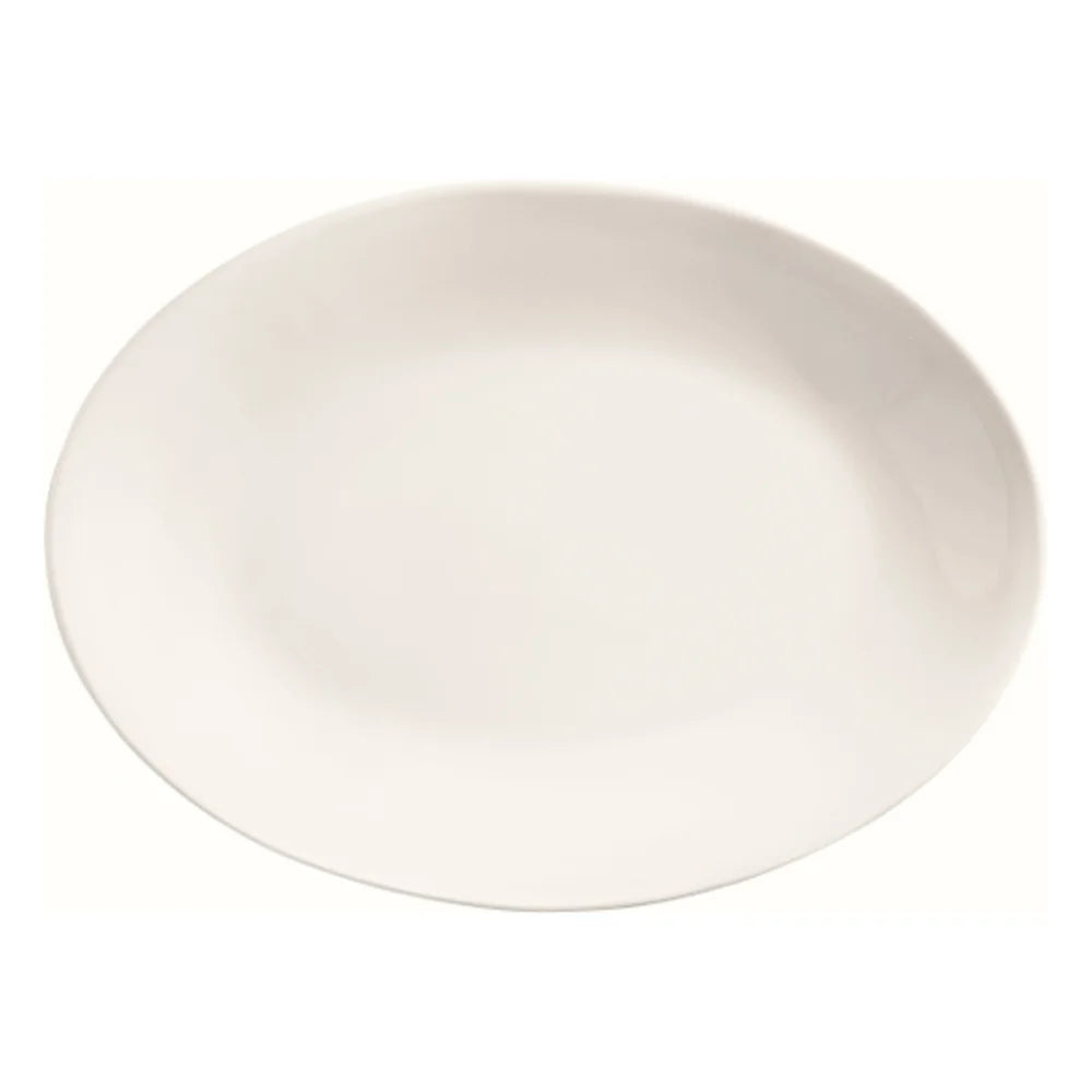Libbey Porcelana Coupe Rolled Edge Oval Platter 9.75" X 7.5" - Bright White — 1 Per Case