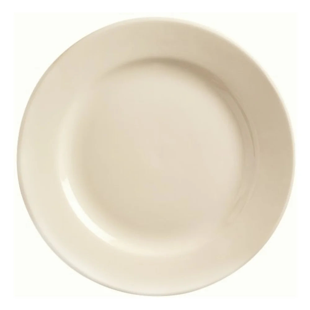 Libbey Princess White Rolled Edge Cream White Medium Rim Plate 12" — 1 Per Case