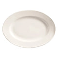 Libbey Porcelana Rolled Edge Wide Rim Oval Platter Bright White, 9.75" X 7.25" — 1 Per Case