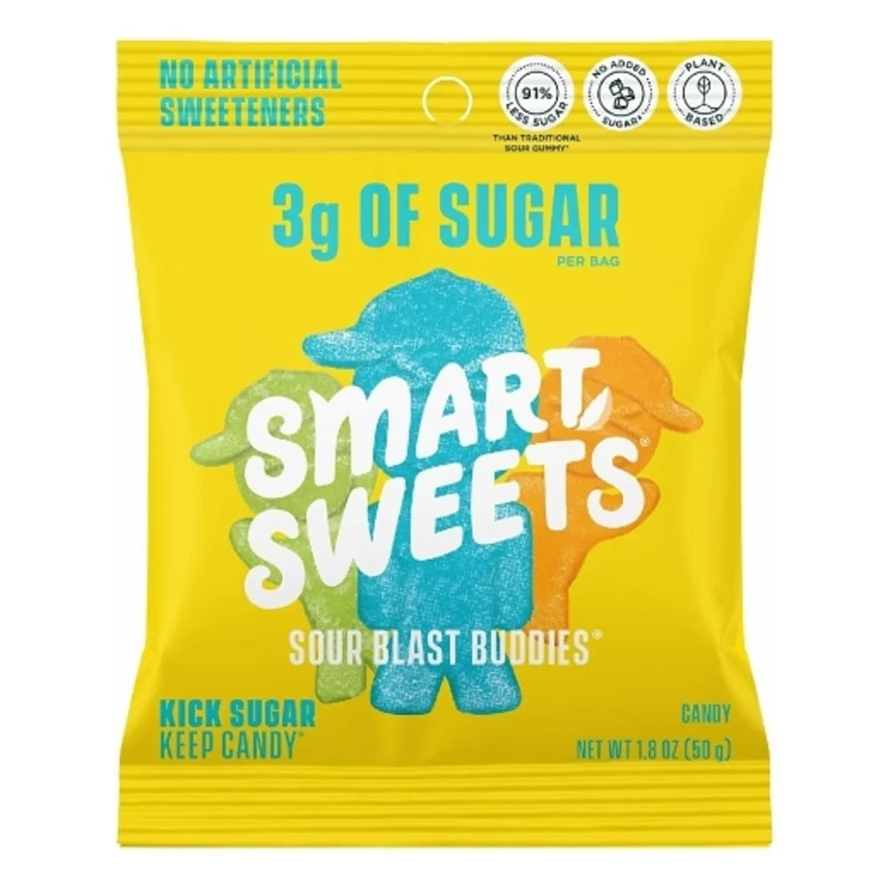 SmartSweets Sour Blast Buddies Gummy Candy, 1.8 Ounce — 72 Per Case