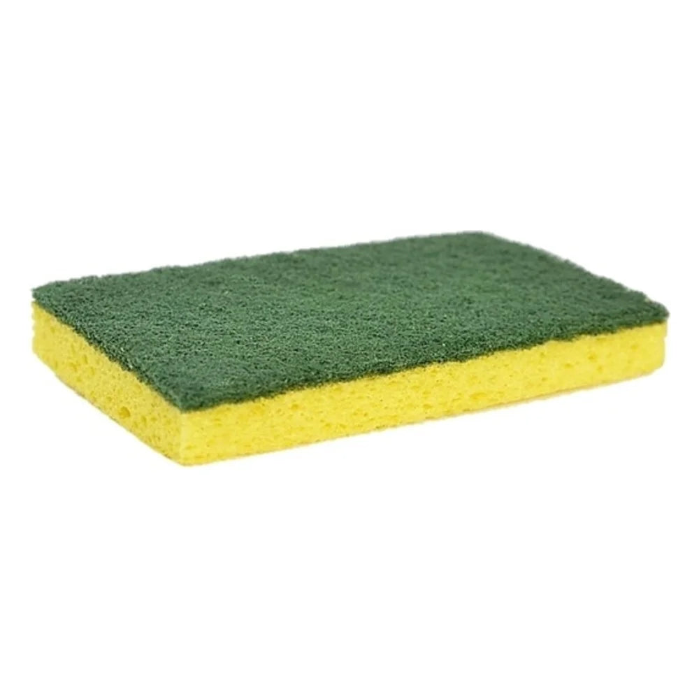 Central Worx Medium Duty Yellow Green Scrubber Sponge — 6 Per Case