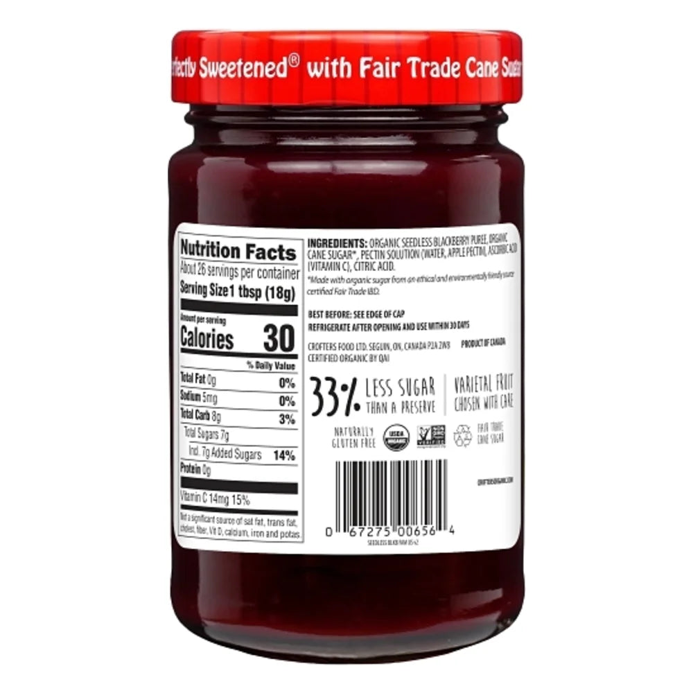 Crofters Organic Premium Blackberry Spread, 6 Count — 1 Per Case