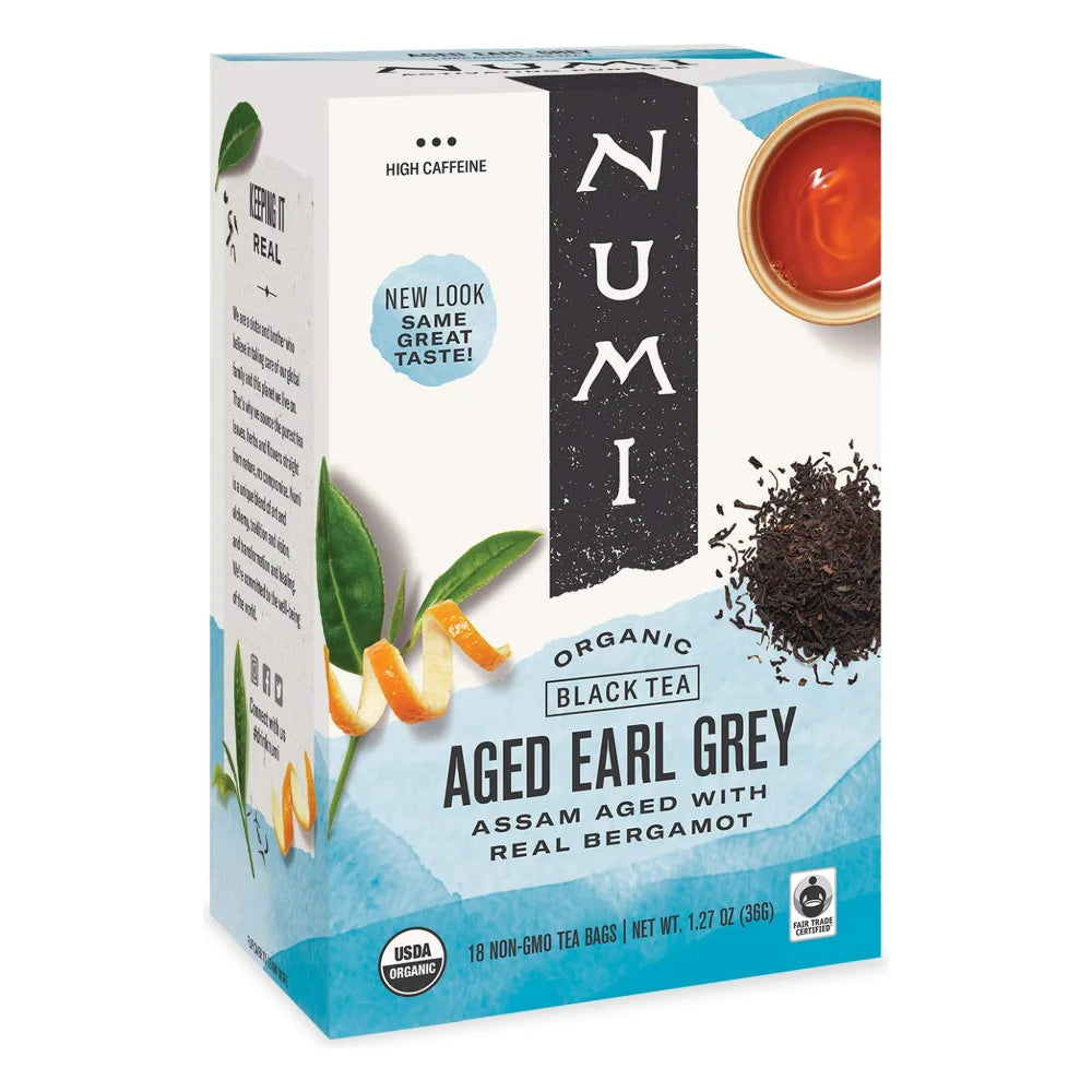 Numi Aged Earl Grey Black Tea, 18 Count — 6 Per Case