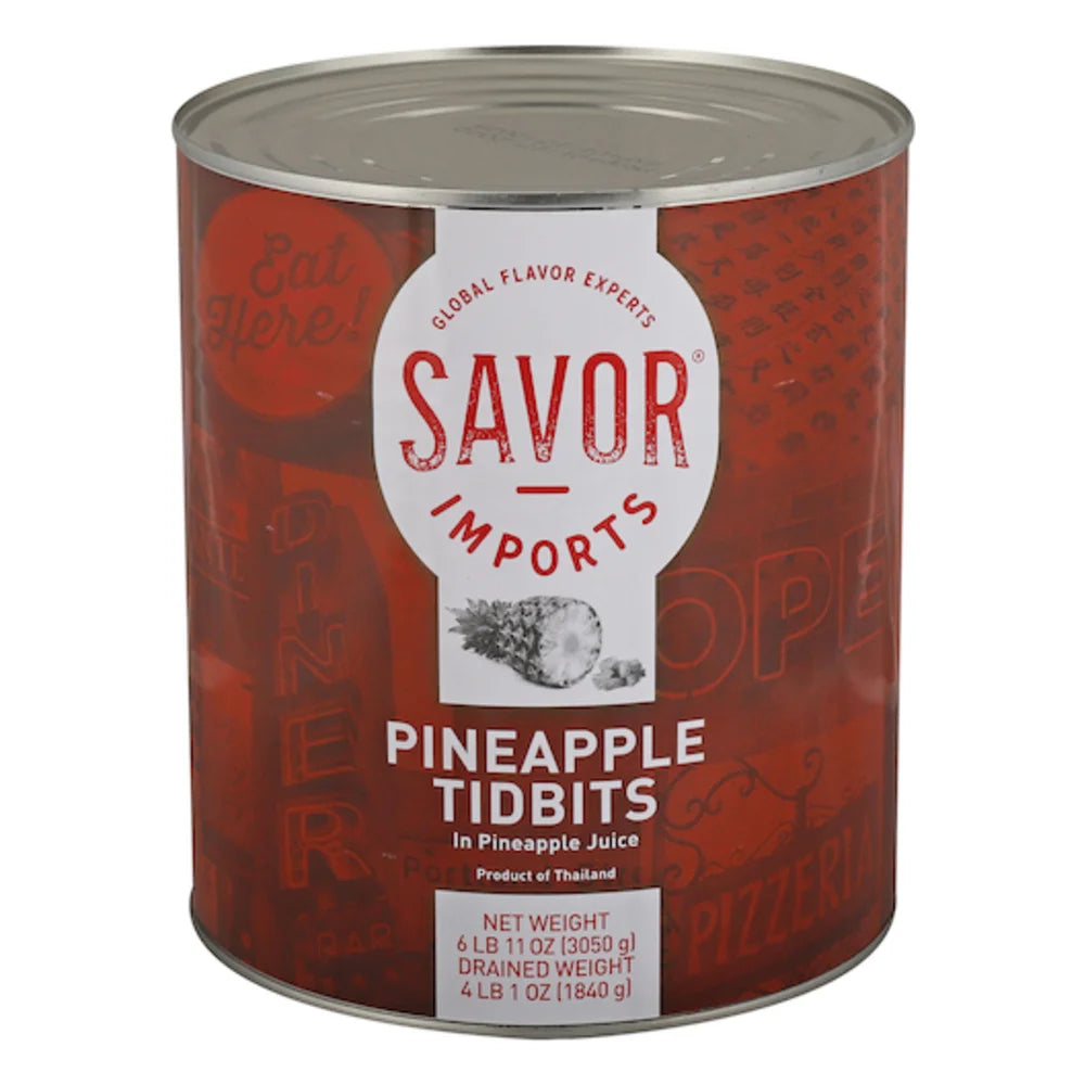 Savor Pineapple Tidbits In Natural Juice, 6.72 Pound — 6 Per Case