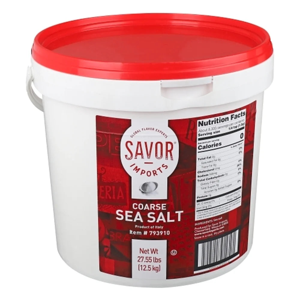 Savor Coarse Sea Salt Pails, 27.55 Pound — 1 Per Case