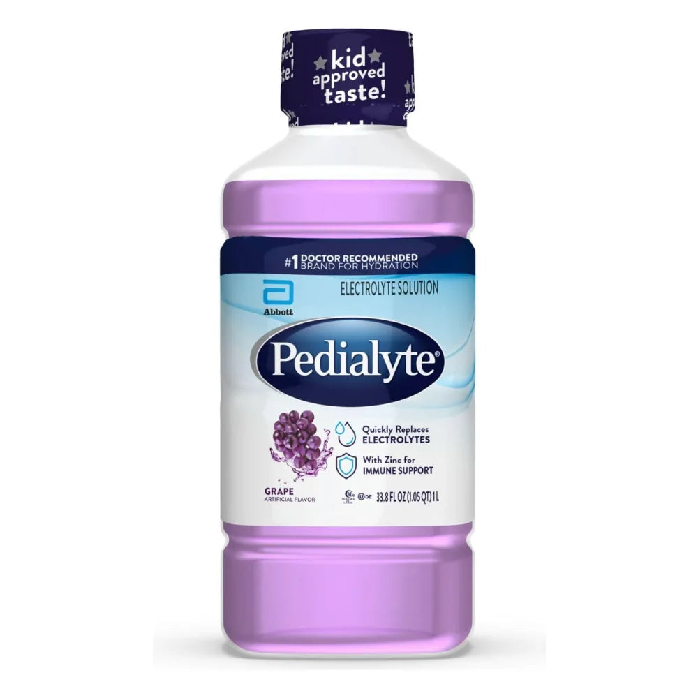 Pedialyte Grape Flavored Electrolyte Solution, 1 Liter — 8 Per Case
