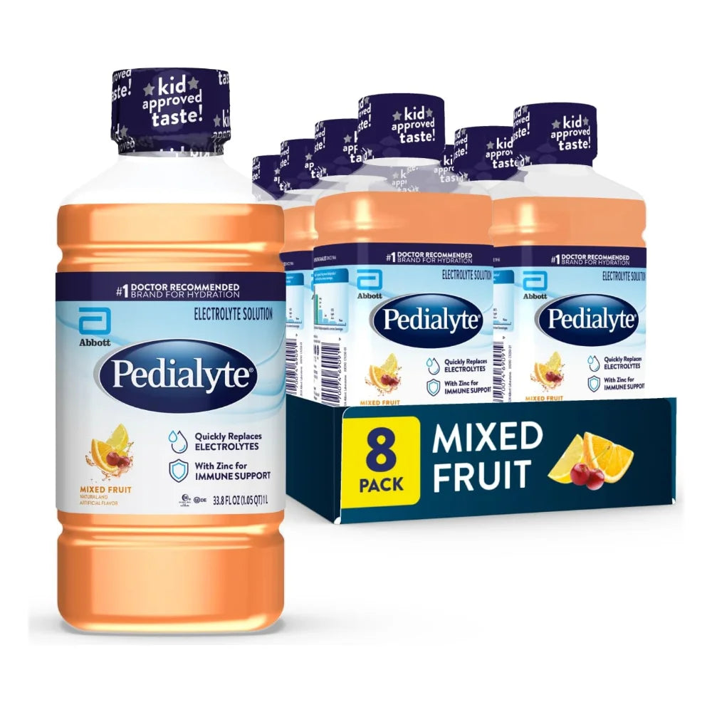 Pedialyte Fruit Flavored Electrolyte Solution, 1 Liter — 8 Per Case