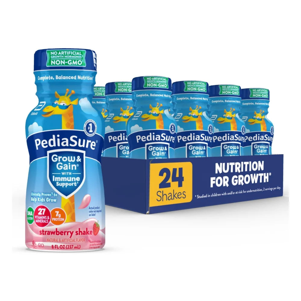 Pediasure Strawberry Grow And Gain, 8 Fluid Ounce — 24 Per Case