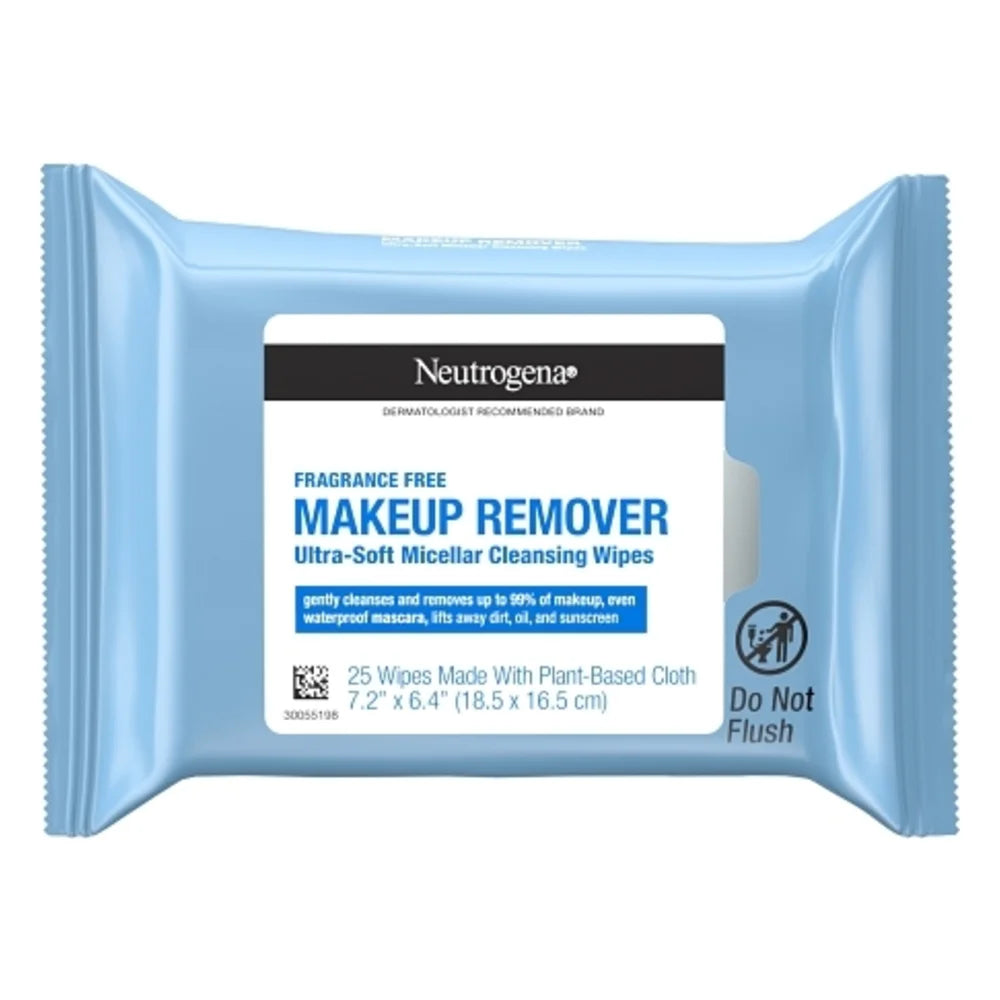Neutrogena Makeup Remover Cleansing Towelettes Fragrance-Free, 25 Count — 6 Per Case