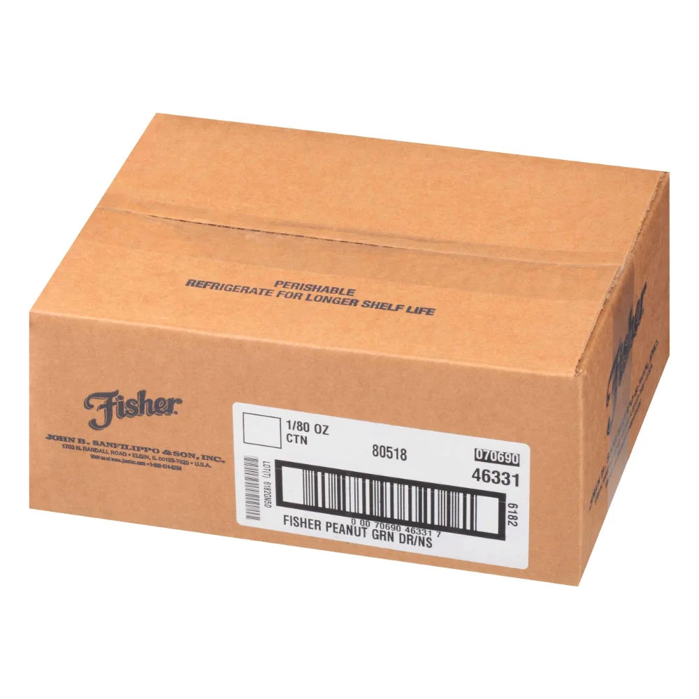 Fisher Granulated Dry Roasted Unsalted Peanuts, 5 Pound — 1 Per Case