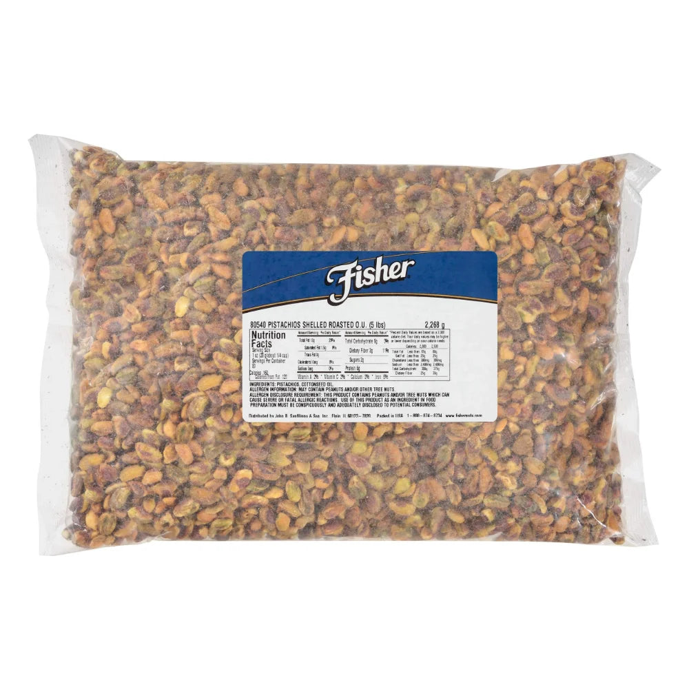 Fisher No Salt No Shell Roasted Pistachios, 5 Pound — 1 Per Case