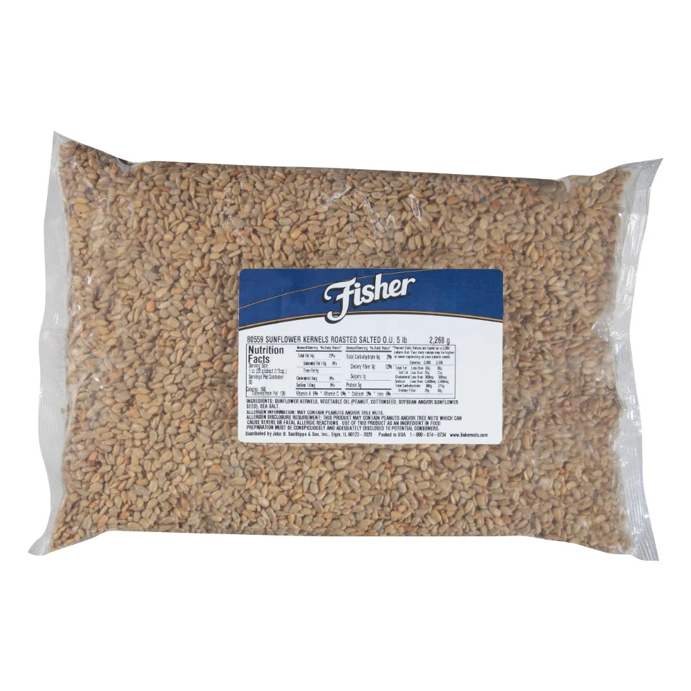 Fisher Roasted & Salted Sunflower Kernels, 5 Pound — 1 Per Case