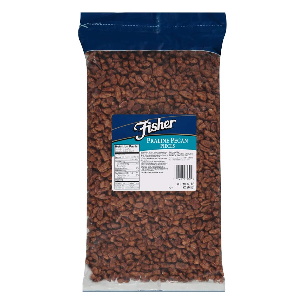 Fisher Praline Pecan Pieces, 5 Pound — 1 Per Case