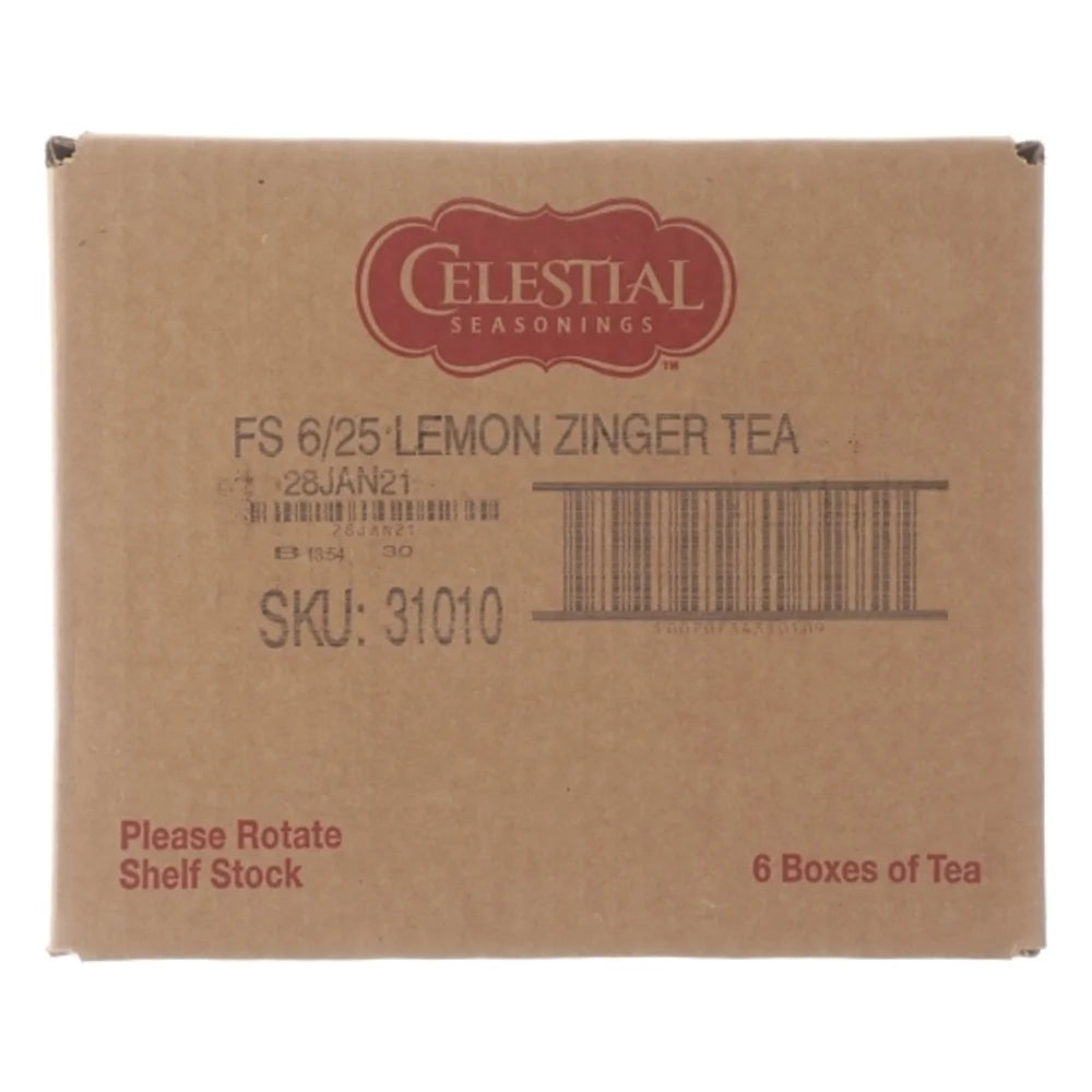 Celestial Seasonings Herb Tea Lemon Zinger, 25 Each — 6 Per Case