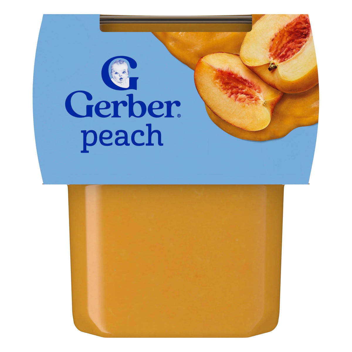 Gerber 2Nd Foods Peach Puree Baby Food Tub, 8 Ounce — 8 Per Case