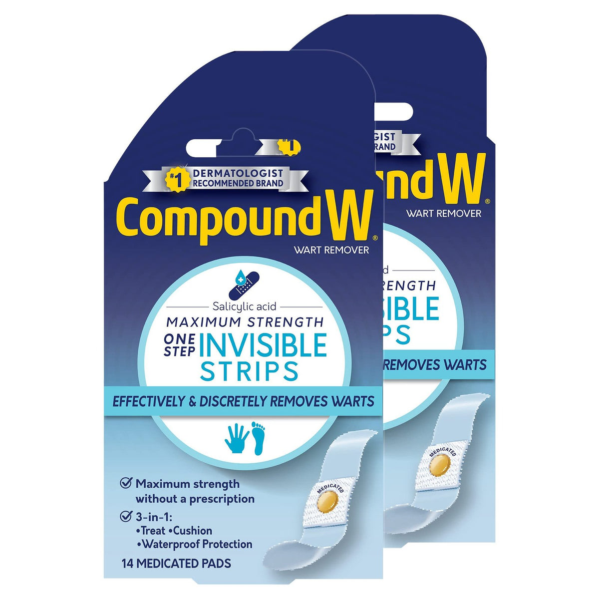 Compound W Wart Remover Strips Invisible (14 ct, 2 pk)/36pk