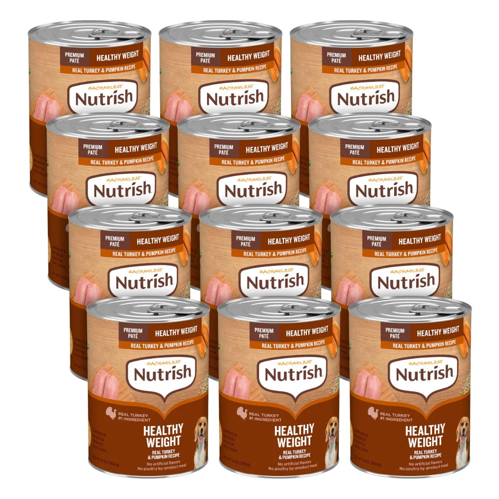 Rachael Ray Nutrish Weight Management Real Turkey & Pumpkin Pate Wet Dog Food, 13 Ounce — 12 Per Case