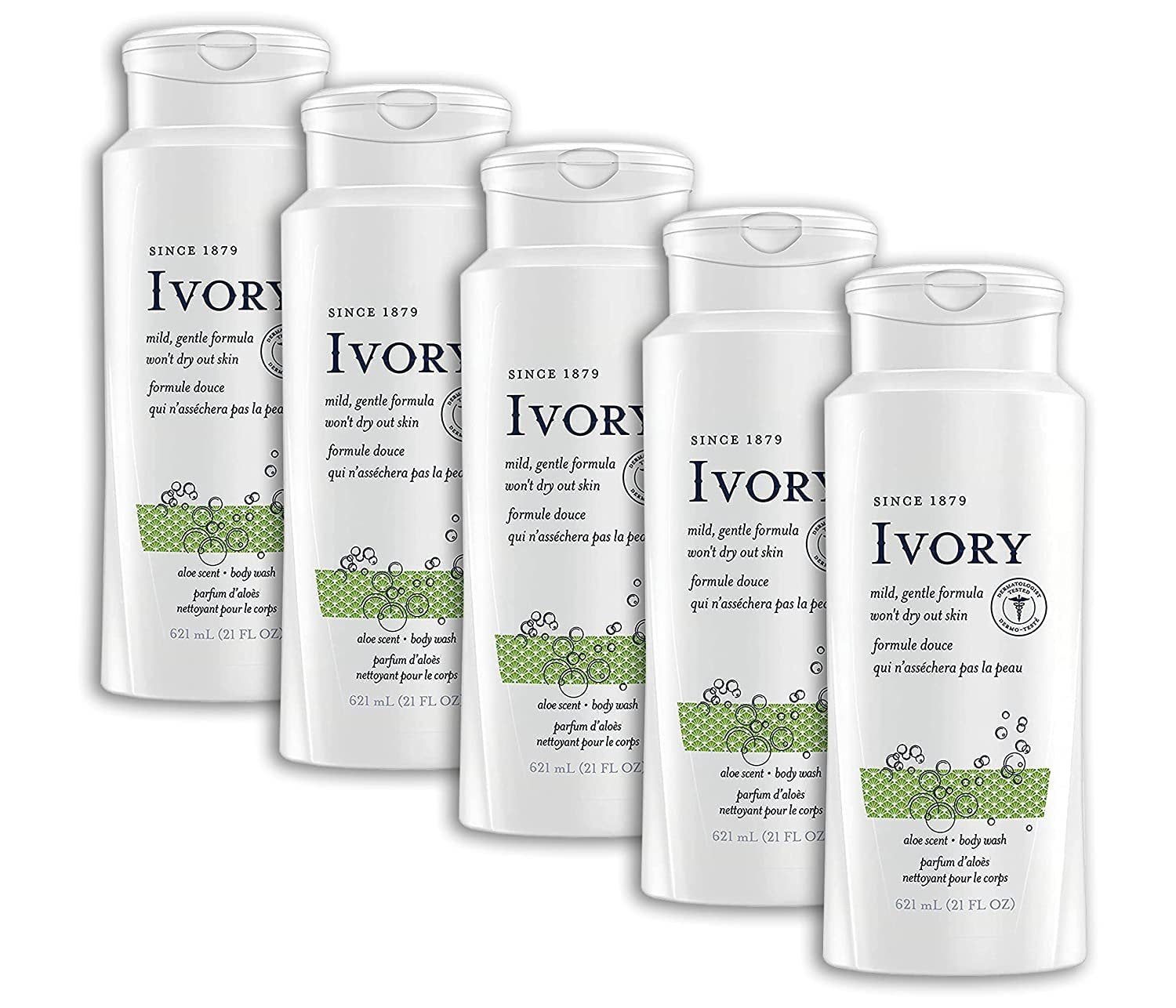 Ivory Body Wash Aloe (21 oz, 5 Pack)/4pk