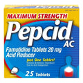 Pepcid Ac Maximum Strength Acid Reducer Tablets, 25 Count — 6 Per Case