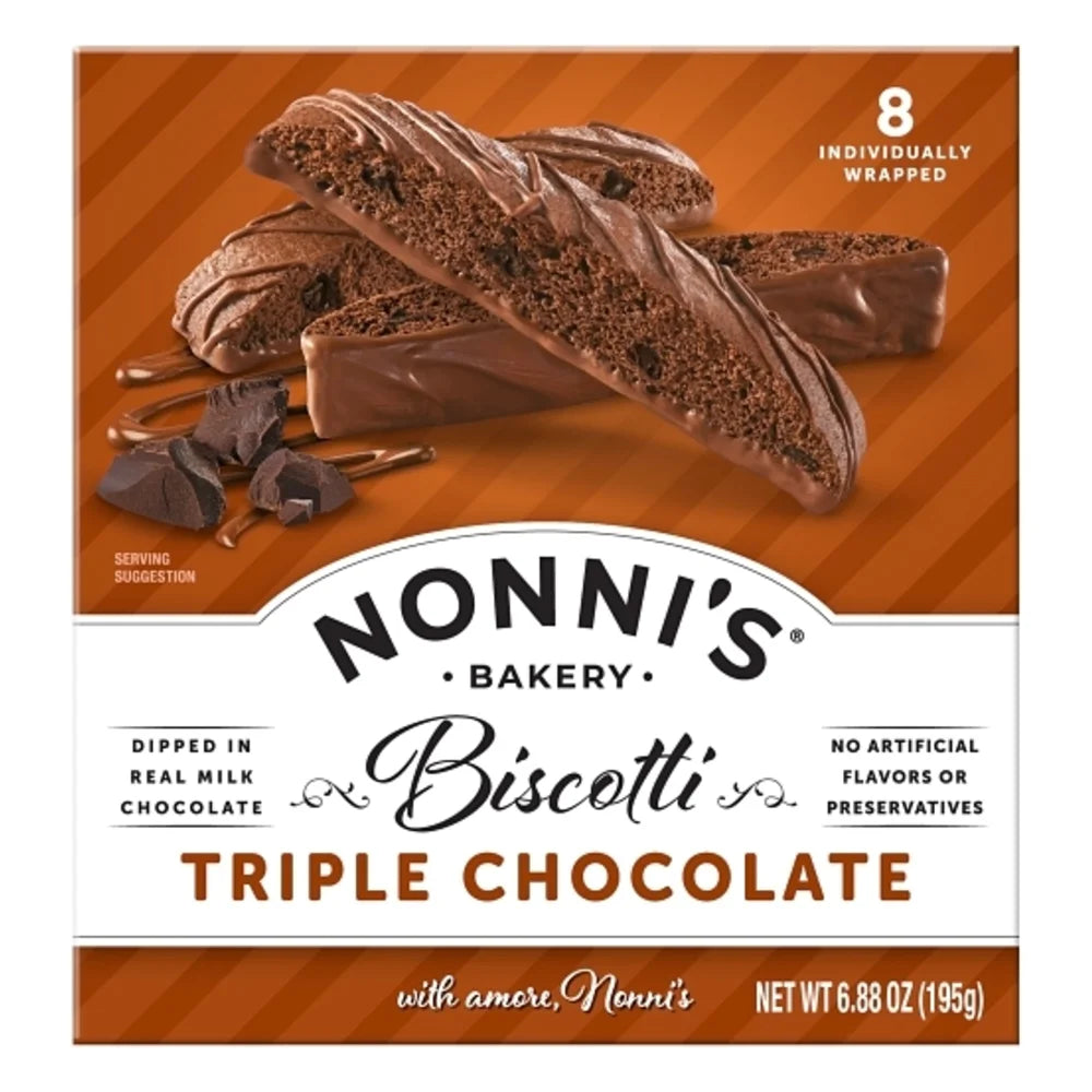 Nonni's Bakery Triple Milk Chocolate Without Nuts Biscotti, 6.88 Ounce — 6 Per Case
