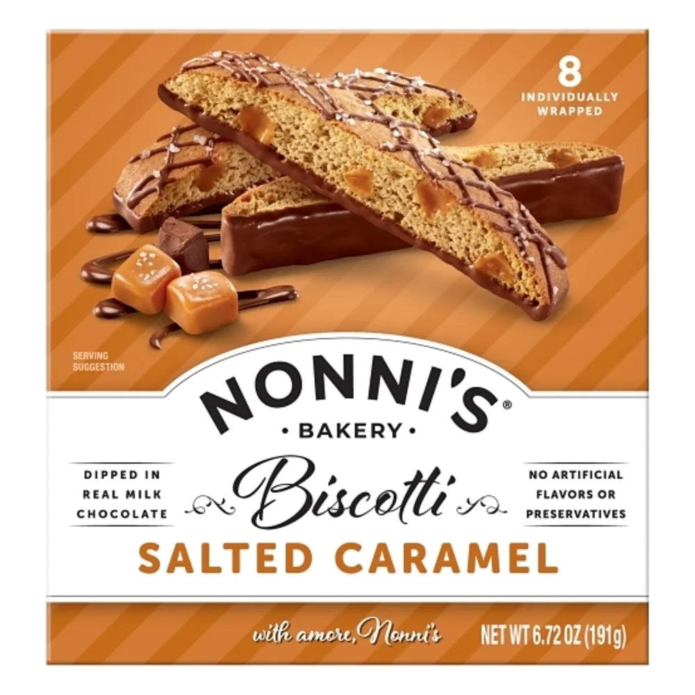 Nonni's Bakery Salted Caramel Biscotti Cookies, 6.72 Ounce — 6 Per Case