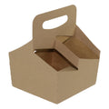 Boxit 7.25 Inch X 7 Inch X 7.25 Inch 4 Cup Kraft Carrier Box, 32 Ounce — 100 Per Case