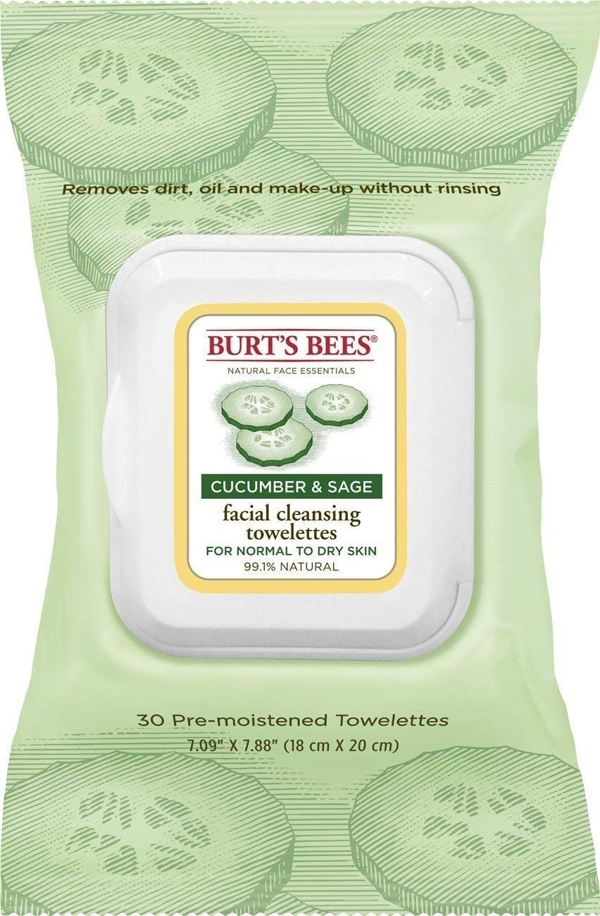 Burt's Bees Facial Towelettes, Cucumber & Sage (30 Count, 6 Pack)/12pk