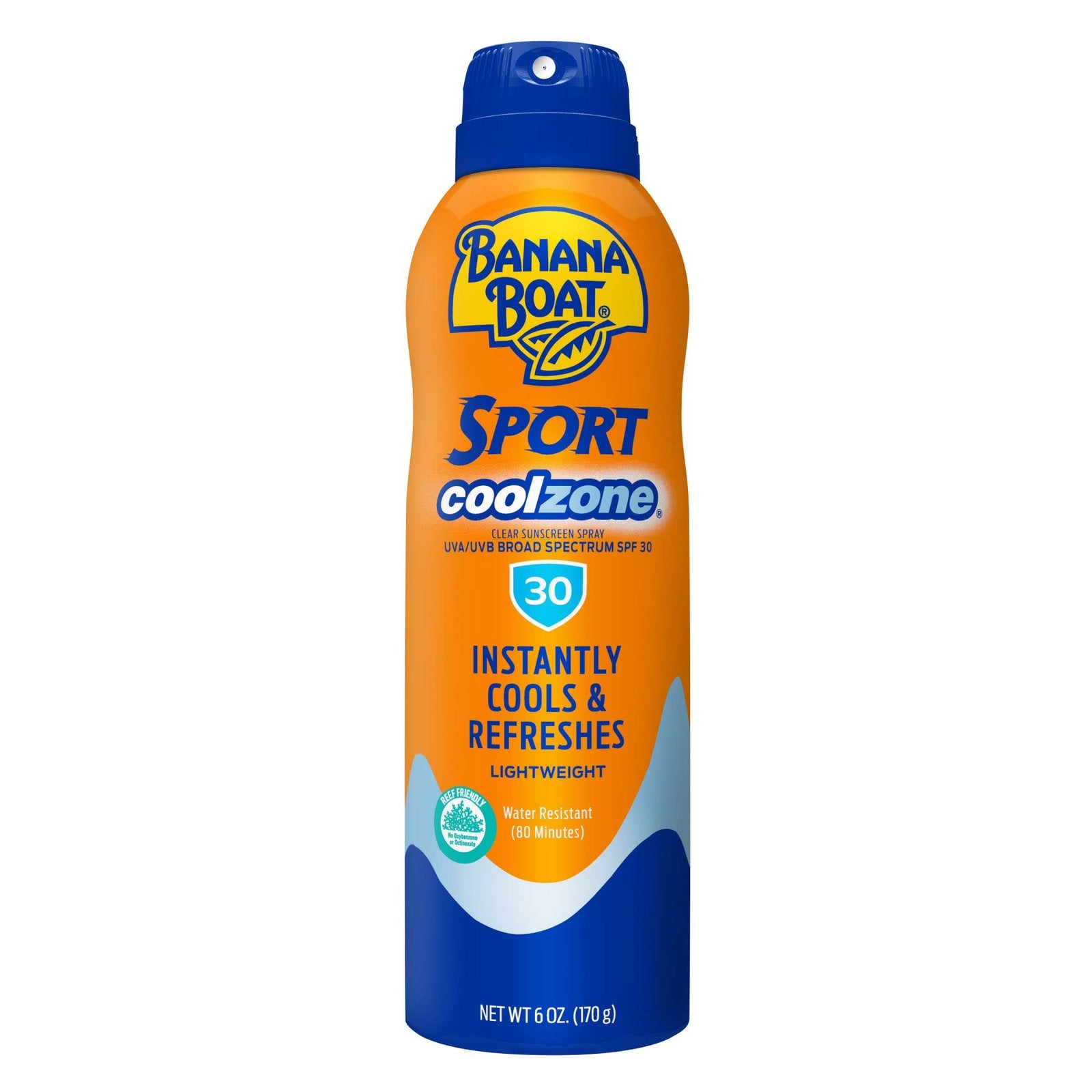 Sport Sunscreen Spray SPF 30, Clear Sunscreen Spray, Banana Boat Sunscreen Spray SPF 30, Oxybenzone Free Sunscreen, 6oz/12pk