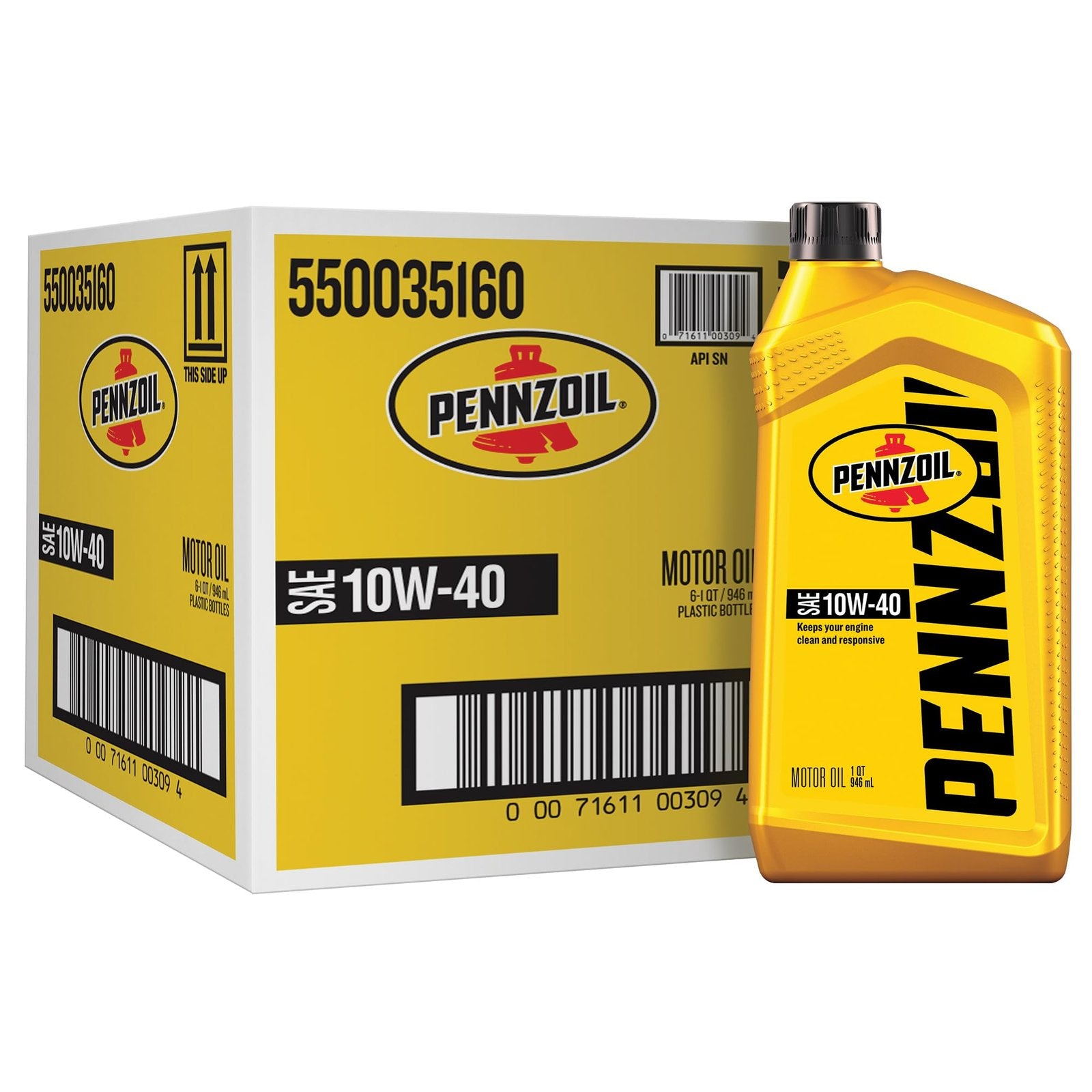 Pennzoil Motor Oil 10W-40 (1 Quart, Pack of 6)/6pk