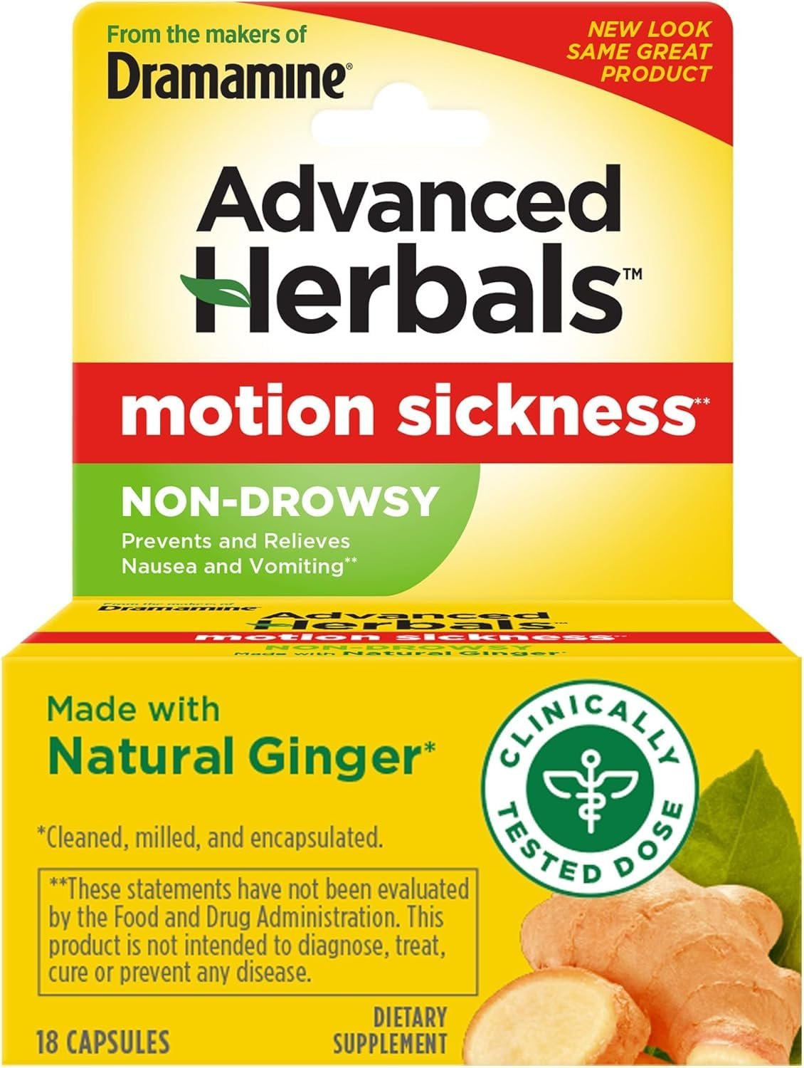 Dramamine Advanced Herbals Motion Relief (18 ct, 3 Pack)/24pk