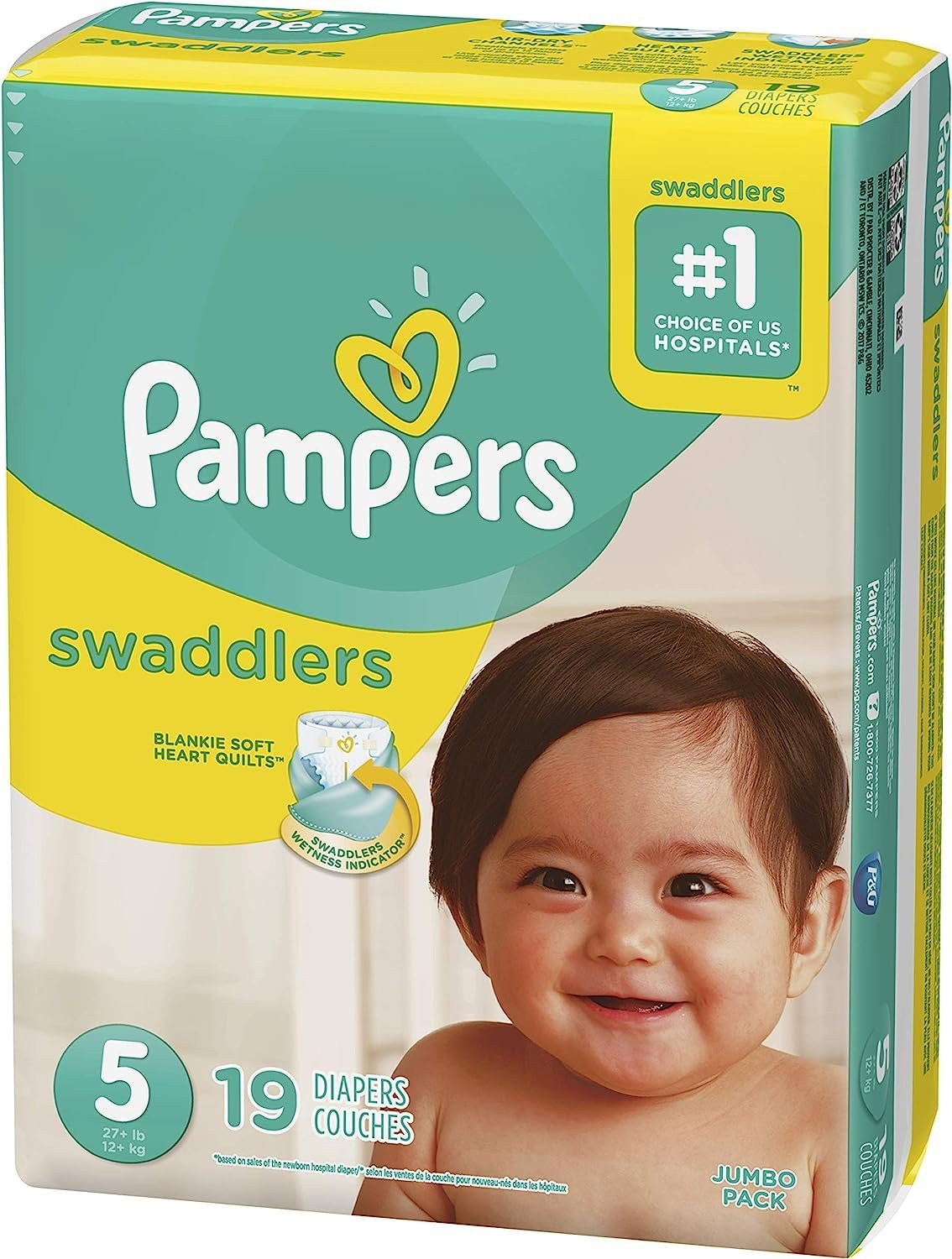 Pampers Swaddlers Diapers Size 5 (19 ct)/4pk