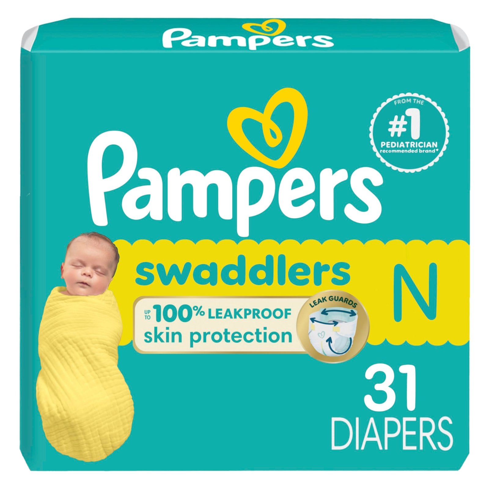 Pampers Swaddlers Diapers Size 0 (31 ct)/4pk