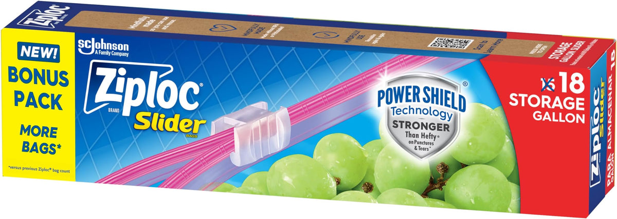 Ziploc Slider Gallon Storage Bag, 18 ct — 12 Per Case