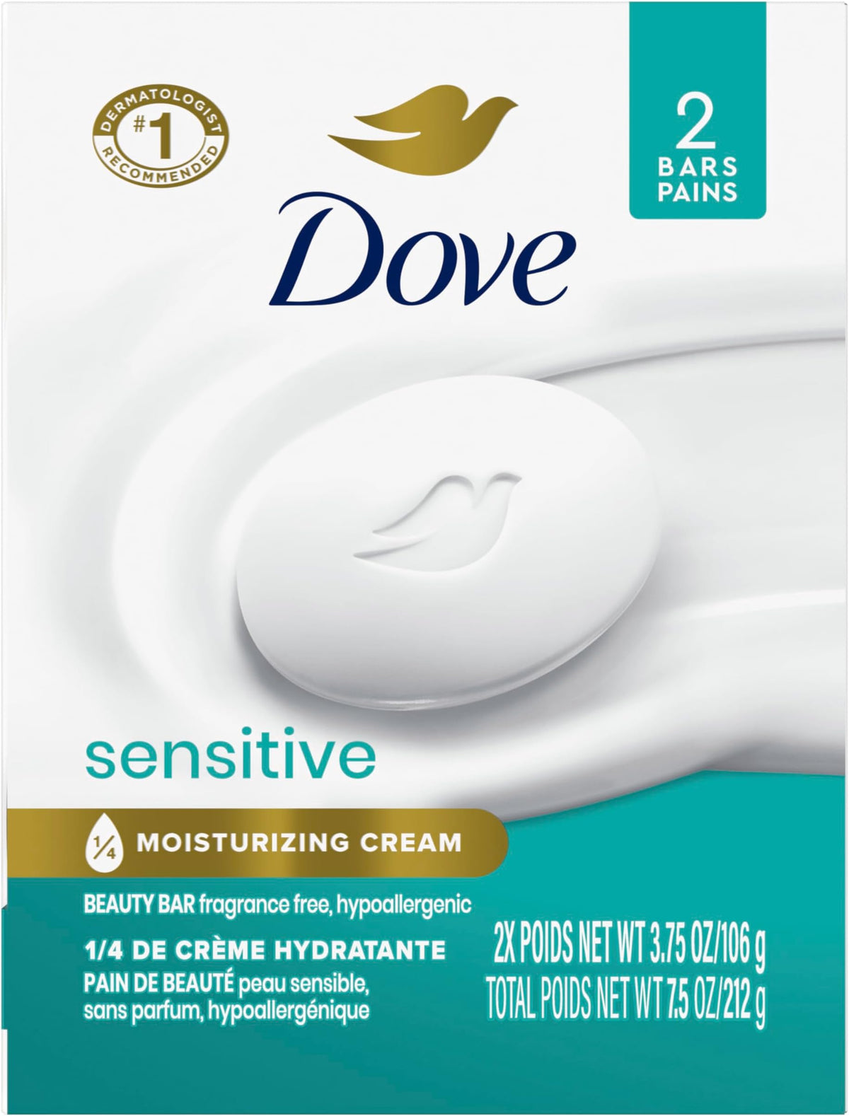 Unilever Dove Bar Sens, 3.75 oz 2 Pack — 24 Per Case