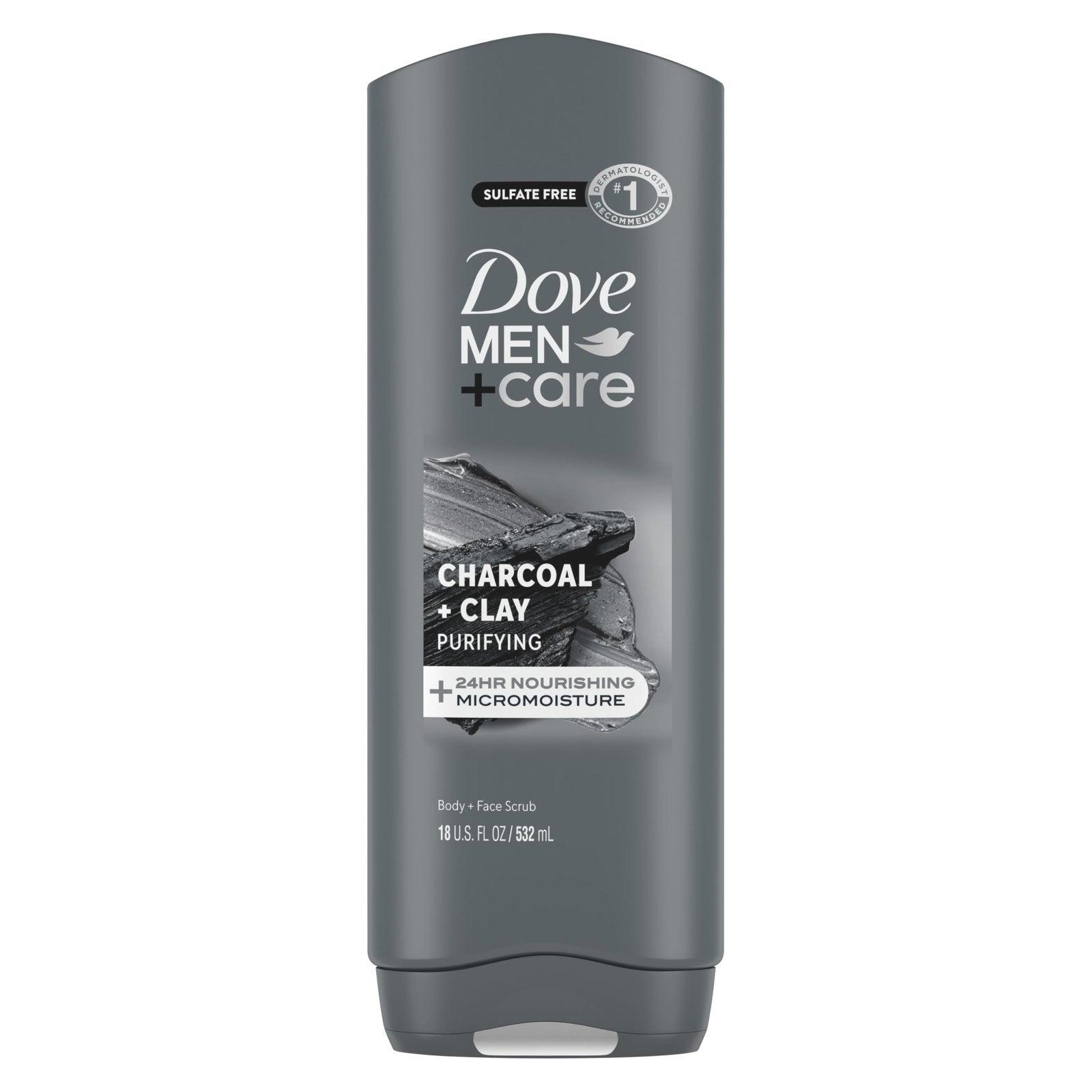 Dove Men+Care Charcoal + Clay Body Wash (18 oz)/4pk