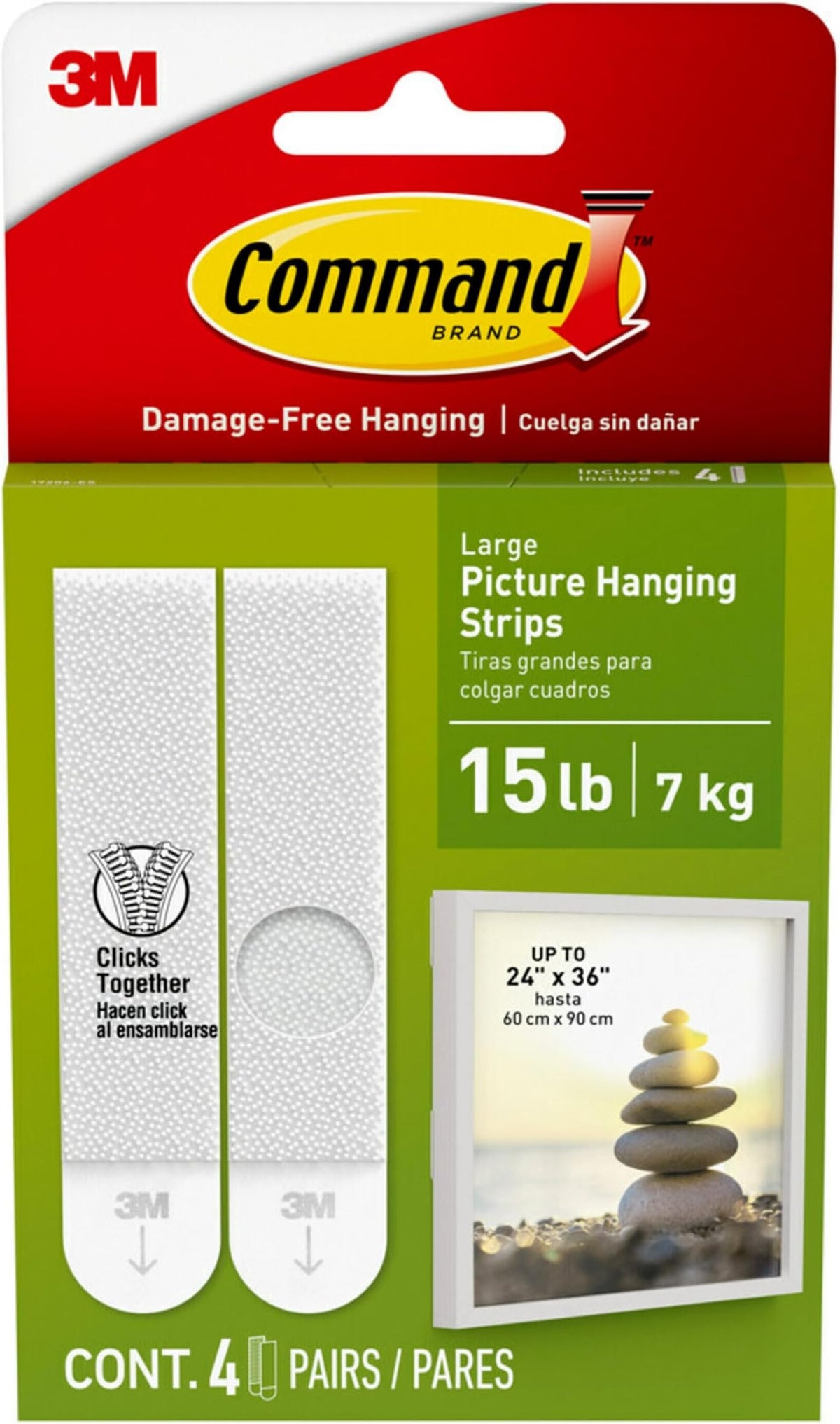 3M Command Hanging Strips 4P BL — Case of 24