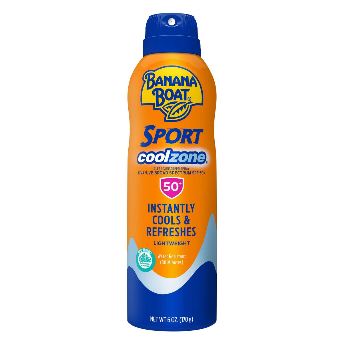 Sport Sunscreen Spray SPF 50, Clear Sunscreen Spray, Banana Boat Sunscreen Spray SPF 50, Oxybenzone Free Sunscreen, 6oz/12pk