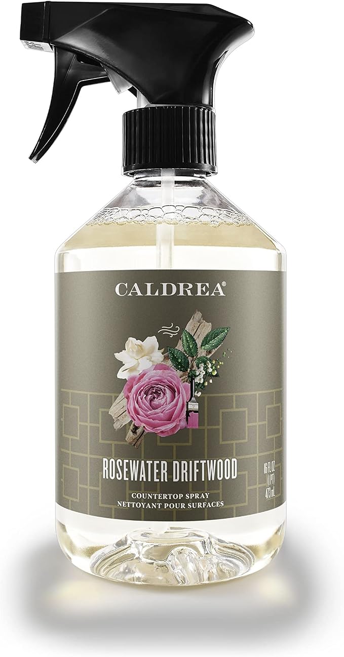 Caldrea Countertop Spray, Rosewater Driftwood, 16 oz — 6 Per Case
