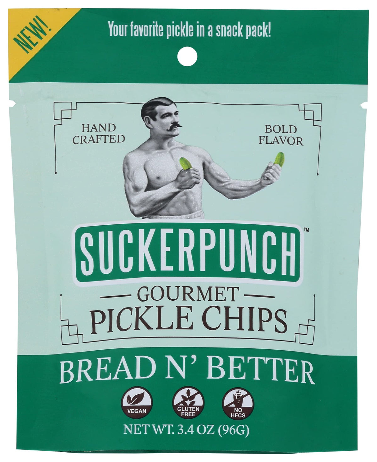 Suckerpunch Pickle Chips Bread & Butter (3.4 oz, 12-pack)/12pk