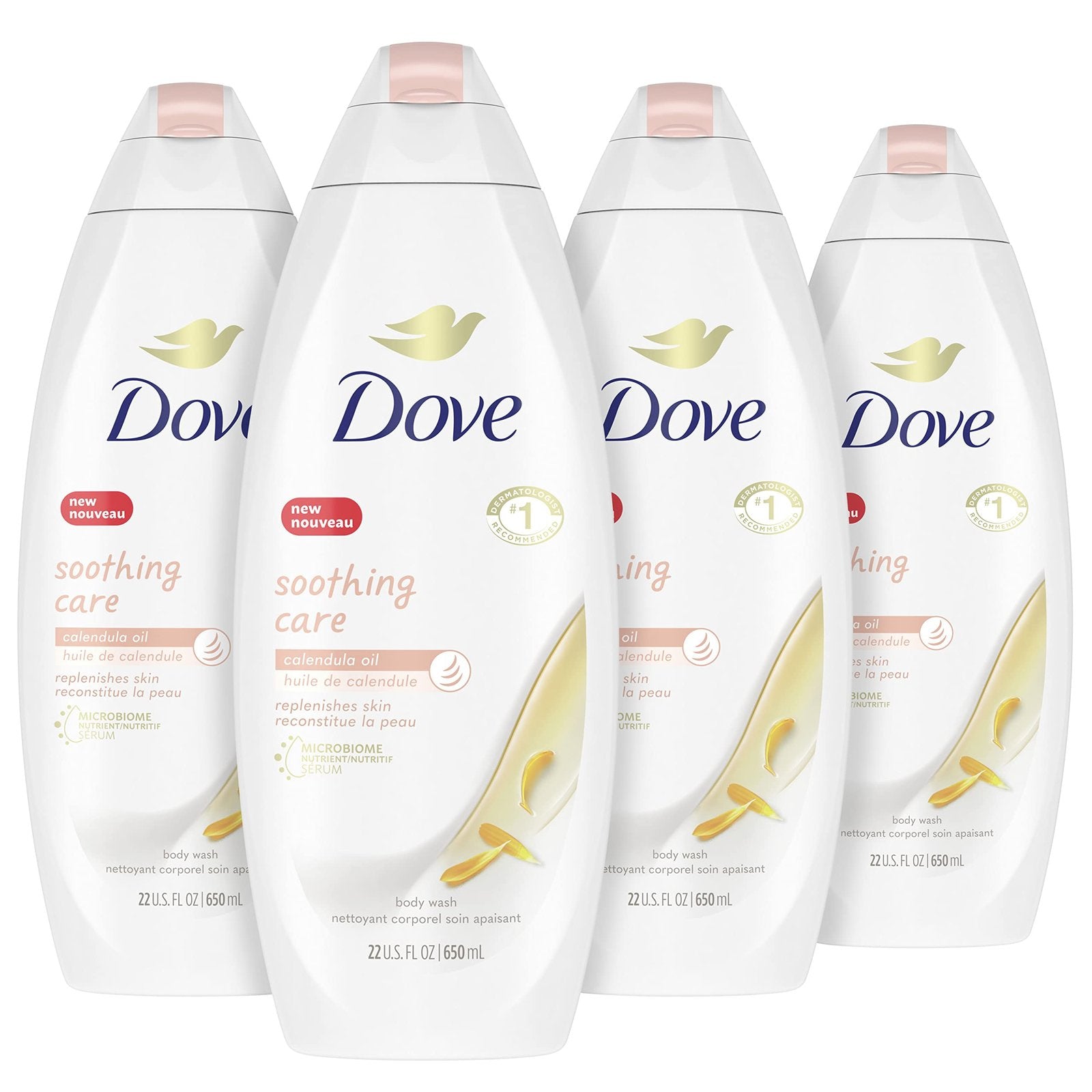 Dove Soothing Care Body Wash Calendula (22 oz, 4 Pack)/4pk