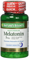 Nature's Bounty Melatonin Quick Dissolve (3 mg, 240 Count, Pack of 3)/24pk