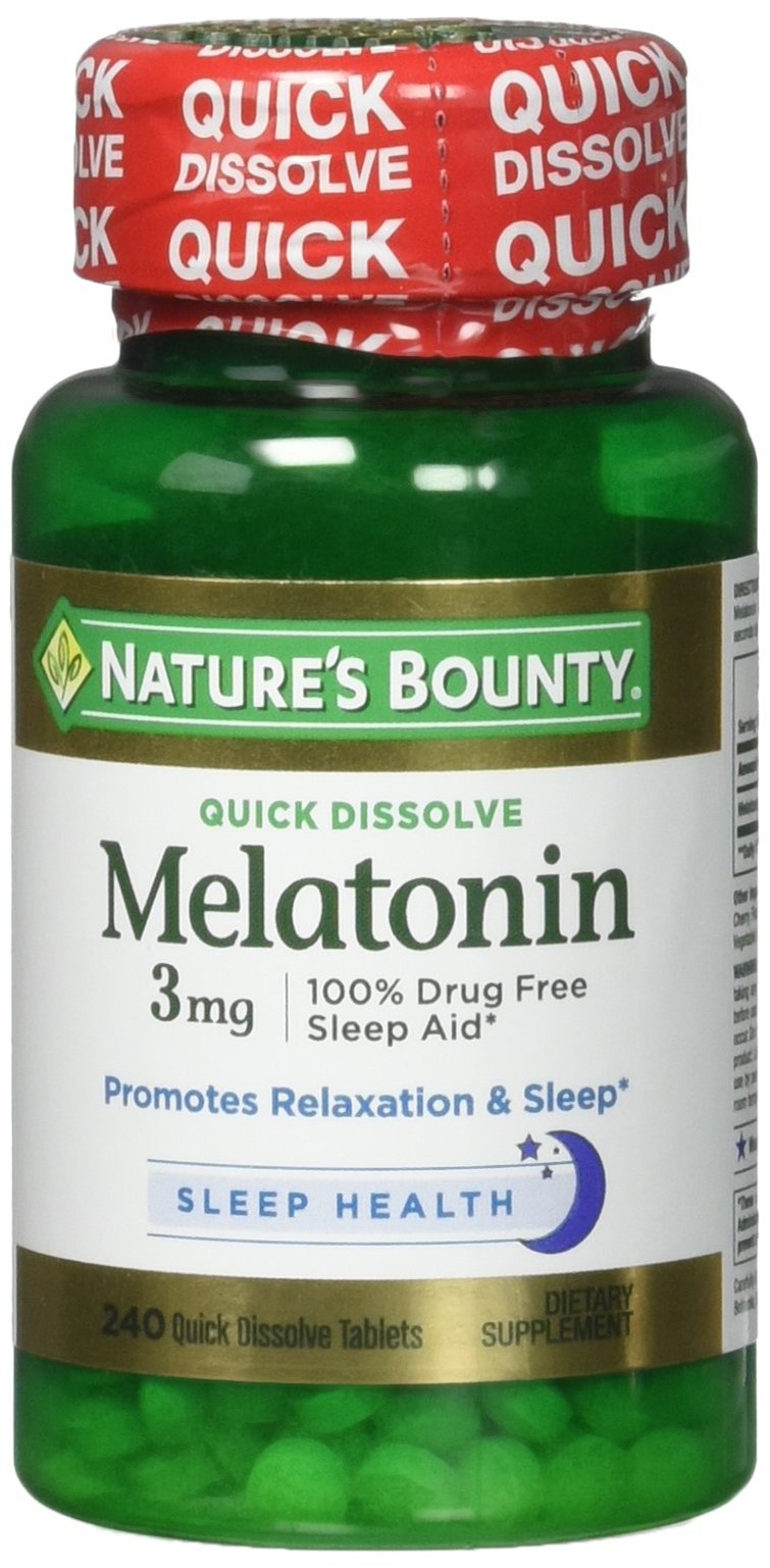 Nature's Bounty Melatonin Quick Dissolve (3 mg, 240 Count, Pack of 3)/24pk