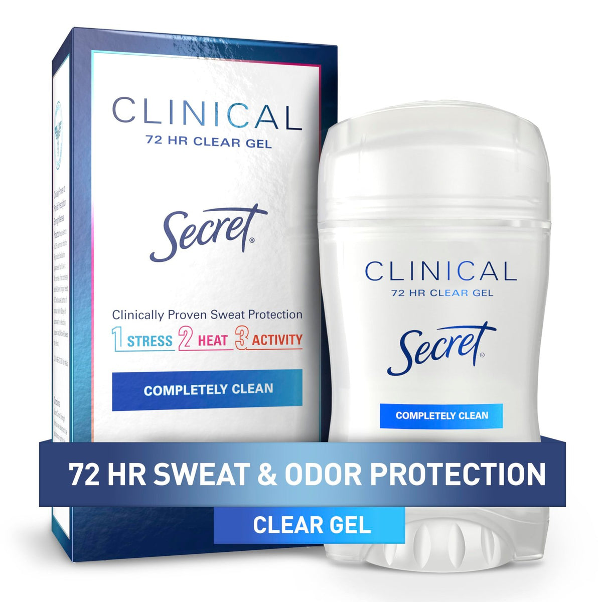 Secret Clinical Deodorant Clear Gel Completely Clean (1.6 oz)/12pk