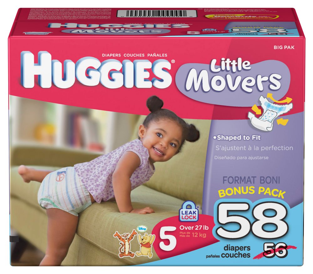Huggies Lil Movers Sz5 58 ct Gig — Case of 1