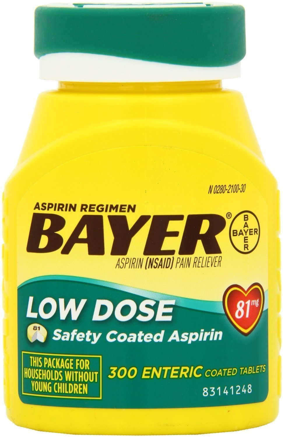 Bayer Low Dose Aspirin, 81 mg (300 Count, 3 Pack)/24pk