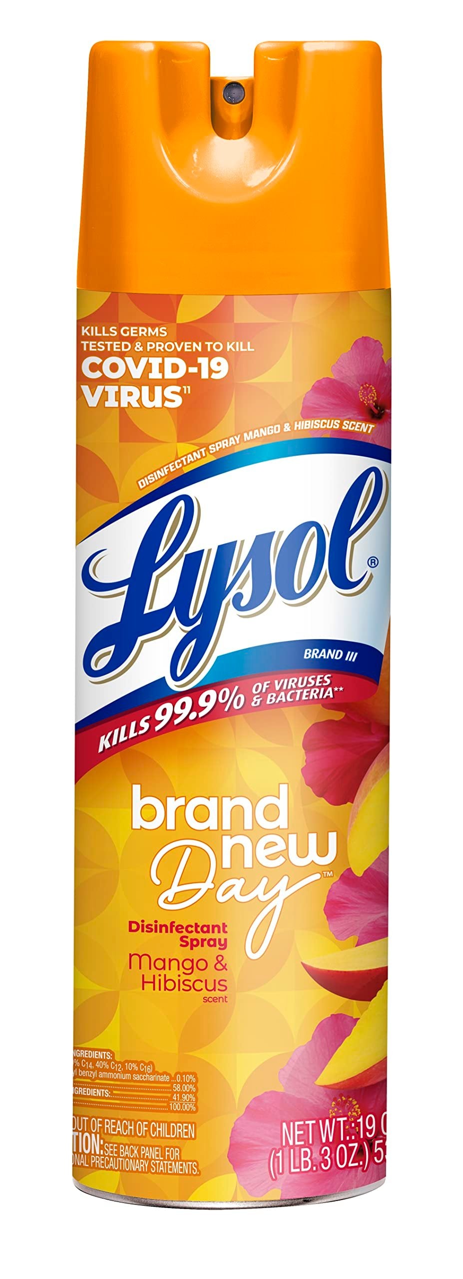 Lysol Disinfectant Spray Mango Hibiscus (19 oz)/6pk