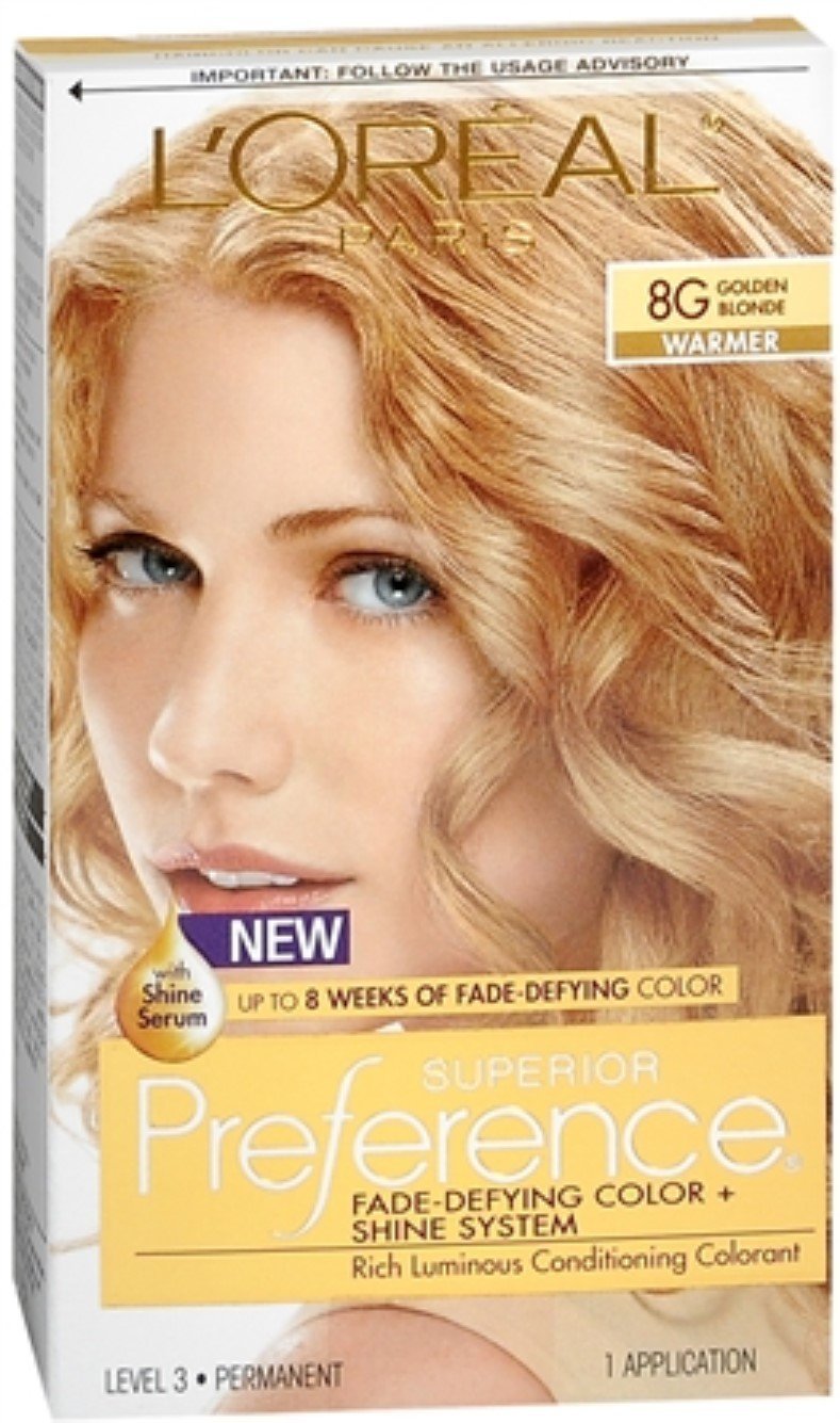 L’Oréal Superior Preference Hair Color 8G Golden Blonde (Pack of 4)/12pk