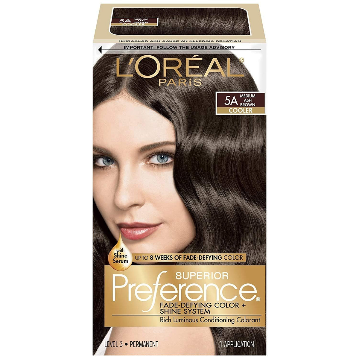 L’Oreal Paris Hair Color (Medium Ash Brown)/12pk
