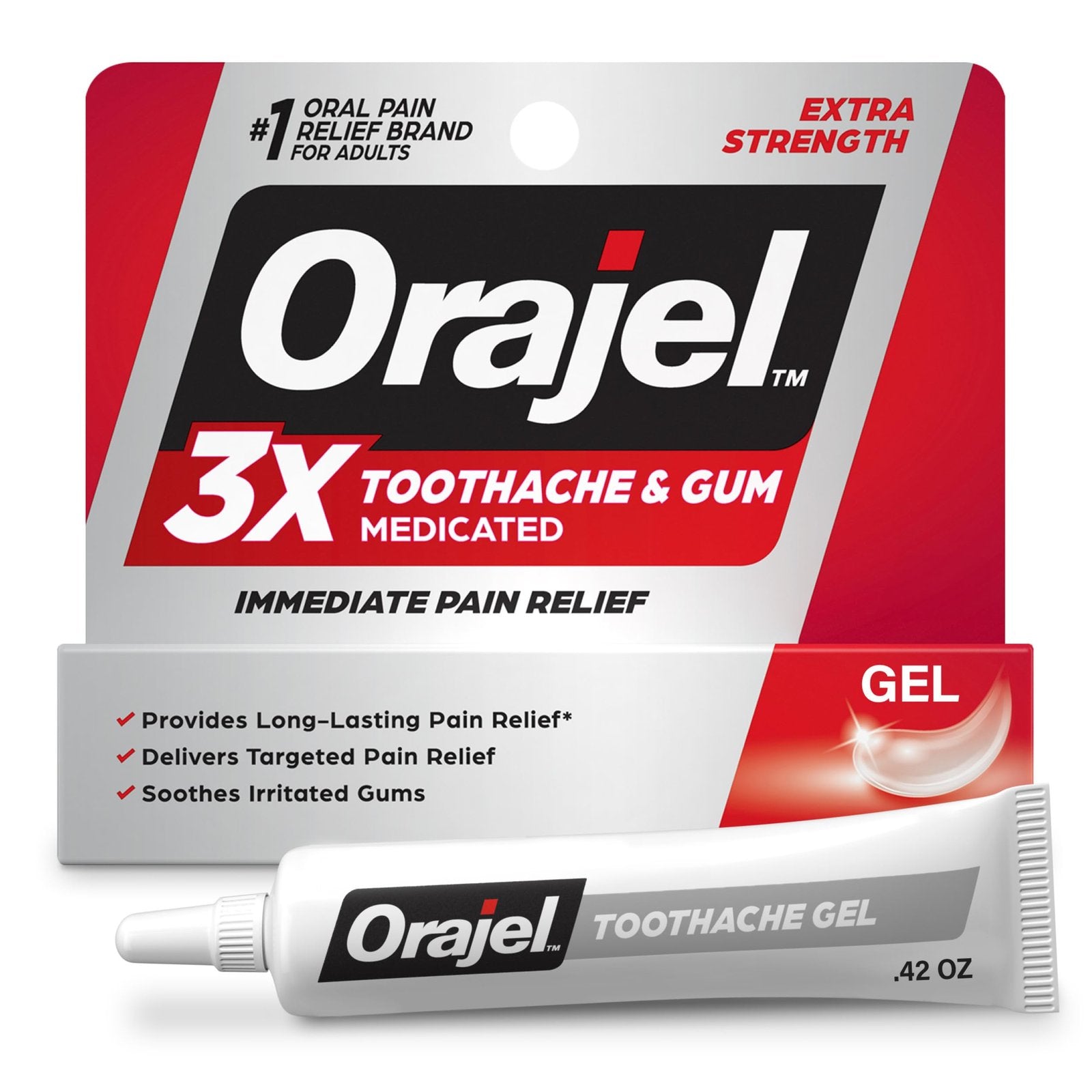 Orajel 3X Toothache & Gum Pain Gel (0.42 oz)/144pk